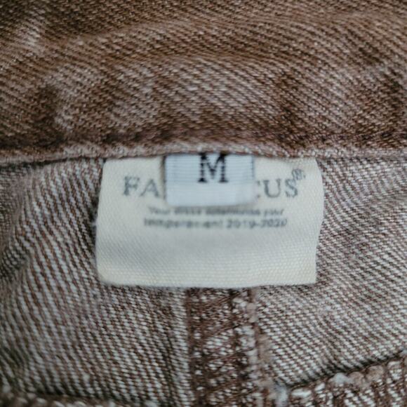 Vintage Fair Focus Japanese Men's Straight Jeans Size M Brown Double Skull - Picture 2 of 11